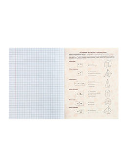 Цена за 5 шт. Тетрадь предметная 48 листов в клетку Calligrata «Журнал. Геометрия», картонная обложка, серые листы