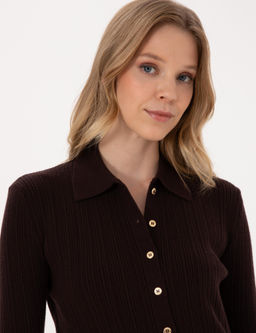 Kahverengi Slim Fit Triko H_rka - Pierre cardin фото 2