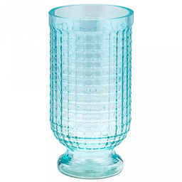 Ваза для цветов стеклянная "Маркуль-3" 1,25л, д11см, h21,5см, малая, текстурная, "Скандик", бирюзовый (Россия)