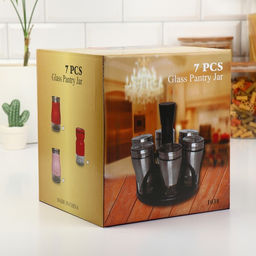 Набор ёмкостей для специй «Богема», 5.5×11 см, 6 шт., на металлической подставке, стекло, коричневый