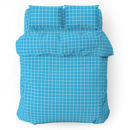 Пододеяльник на кнопках Евростандарт Таттерсол 4/6 морская волна 200х215см, поплин Комфорт 115г/м2, хлопок 100%, упаковка классическая ПВХ 28х41см, Домашняя мода (Россия)