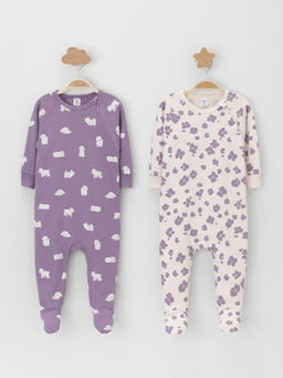 К 6444-2уп/молочный Н085.2,фиолетовый 3612 набор комбинезон (слип) яс