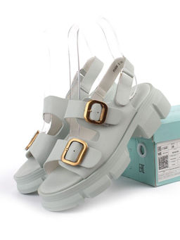 08-PEAG61-3 LT. GREEN Босоножки женские (натуральная кожа)