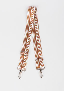 Ремень из стропы №8 | ткань | гладкий | цветной | Бежевая с белыми линиями | 32420