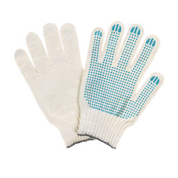 Цена за 5 шт. Перчатки рабочие, хб, вязка 7 класс, 5 нитей, размер 9, с ПВХ точками, белые, Greengo  фото 2