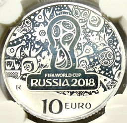 10 евро 2018 года Италия Чемпионат мира по футболу 2018, Россия (в слабе)