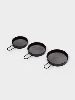 Сито с ручкой Magistro, набор 3 шт., d=8;9;10 см, нержавеющая сталь, чёрные