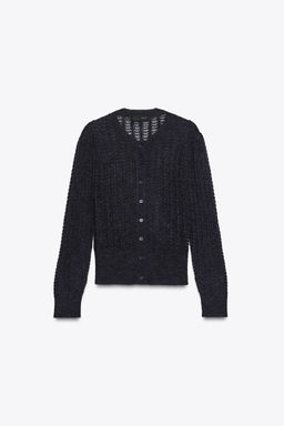 POINTELLE KNIT WOOL AND ALPACA CARDIGAN - Zara фото 6
