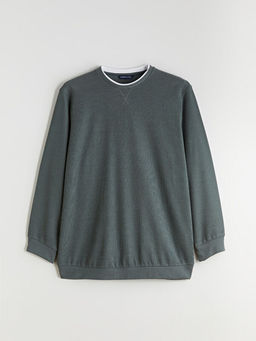 B?y?k Beden Bisiklet Yaka Erkek Sweatshirt