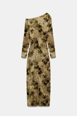 GATHERED FLOCKED DRESS - Zara фото 8