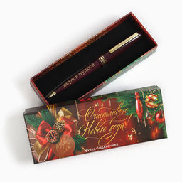 Ручка шариковая, синяя паста, 1.0 мм, автоматическая, в подарочной коробке Счастливого Нового года! - Artfox фото 2