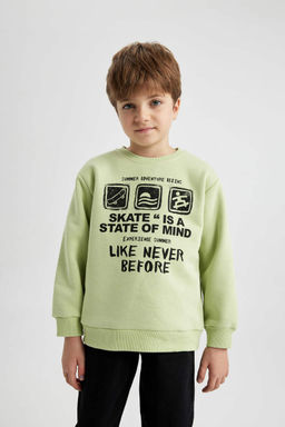 Толстый свитшот с принтом для мальчиков с круглым вырезом