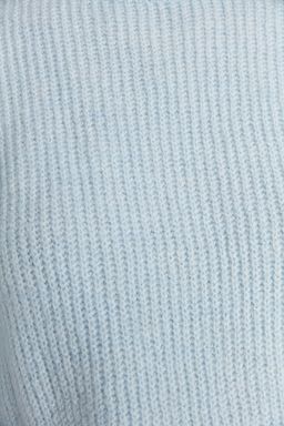 Mavi Genis Kal?p Yumusak Dokulu Basic Triko Kazak TWOAW20FV0142