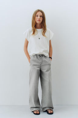 WIDE-LEG DRAWSTRING JEANS - Zara фото 5