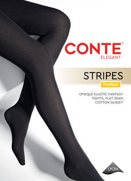 Колготки фантазийные CONTE Колготки с вертикальными полосами STRIPES nero - Conte elegant фото 4
