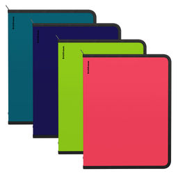 Цена за 4 шт. Папка для тетрадей на молнии пластиковая ErichKrause Soft Reef, A4+, ассорти (в пакете по 4 шт.)