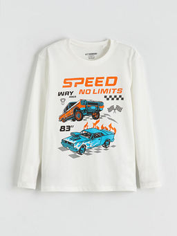 Bisiklet Yaka Bask?l? Erkek ?ocuk Pijama Tak?m?