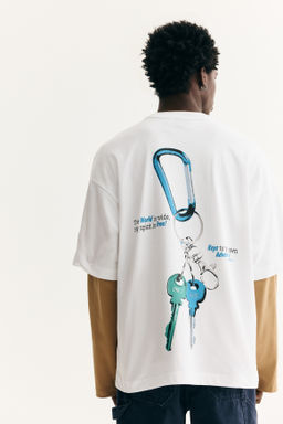 Camiseta con estampado Oversized Fit - H&m фото 10