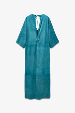 LIMITED EDITION SUEDE LEATHER KAFTAN DRESS - Zara фото 6