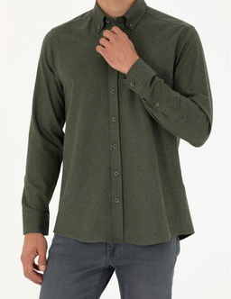 Haki Regular Fit Uzun Kollu G_mlek - Pierre cardin фото 6