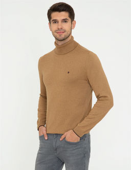 Camel Melanj Slim Fit Bal_k__ Yaka Basic Triko Kazak - Pierre cardin фото 3