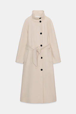 LONG COAT WITH WOOL AND HIGH NECK - Zara фото 9