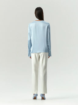 Блузка из вискозы с воротником-бантом, B3190/pegas