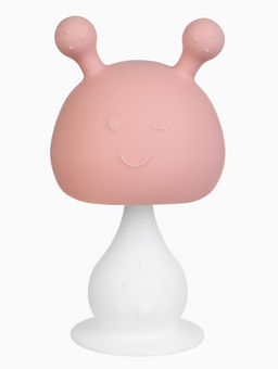 Прорезыватель для зубов с погремушкой 3 в 1 «Зайка», пищевой силикон, розовый