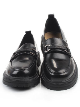 03-PDEB91-3 BLACK Лоферы женские (натуральная кожа)