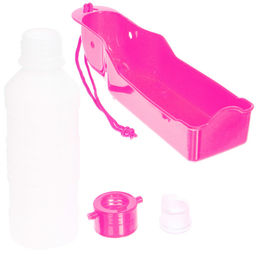 Цена за 3 шт. Поилка портативная прогулочная "ЛЮБИМЫЙ БРО", цвет розовый, 20см 250мл