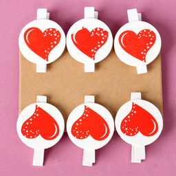 Прищепки декоративные «Сердечки» набор 6 шт., 2×11.5×16 см