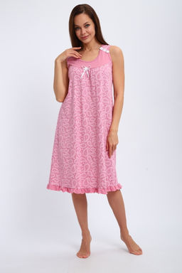 Ночная сорочка из кулирки Василиса лиловая огурцы - Амадэль фото 3