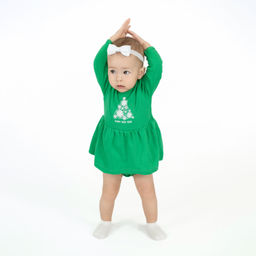 Боди-платье ясельное зеленое БД-1501 (68, 44)