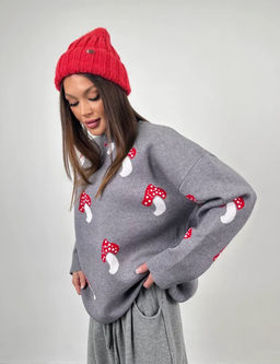 K13005 Джемпер (вязаный трикотаж) СЕРЫЙ