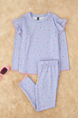 Pudra-Ekru Bask?l? Yumusak Dokulu 4lu Orme Regular K?z Cocuk Alt-Ust Pijama Tak?m? TKDAW26PT00012 - Trendyolmilla фото 9