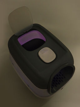 Туалет закрытый, 52×38×37 см, с УФ-лампой и миской, пластик, серый