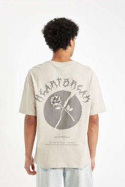 Футболка Comfort Fit с круглым вырезом и короткими рукавами с принтом - Defacto фото 7