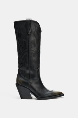 BOTA COWBOY BORDADOS / Negro - Zara фото 4
