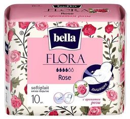 BELLA прокладки гигиен. FLORA (10шт) Rose с ароматом розы