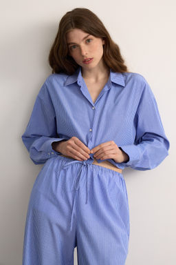 Рубашка укороченная в полоску - Mollis фото 3