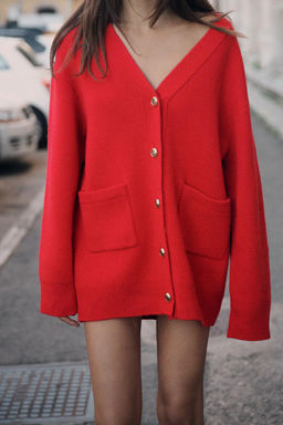 100% WOOL OVERSIZE CARDIGAN - Zara фото 2