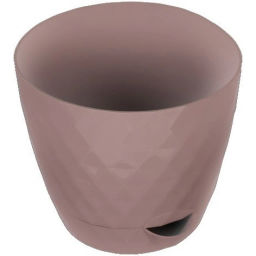 Цена за 3 шт. Горшок для цветов пластиковый 1,5л d-14см "Румба" с поддоном мокко