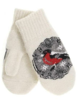 Варежки детские круговые Снегирь в круглом окошке 0705-1 - Рассказовские варежки фото 2