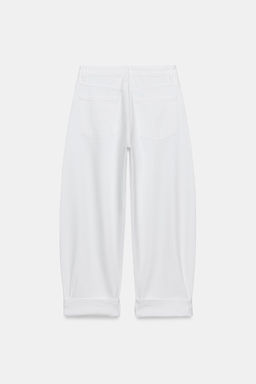 JEANS ZW COLLECTION BALLOON TIRO MEDIO / Blanco - Zara фото 5