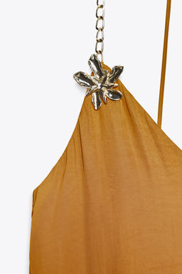 SATIN MIDI DRESS WITH DETAIL - Zara фото 7
