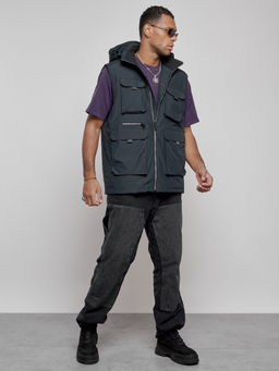 Куртка - жилетка трансформер 2 в 1 мужская зимняя темно-синего цвета 2409TS - Mtforce фото 17