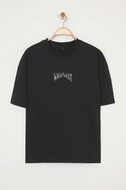 TRENDYOL MAN Buyuk Beden Siyah Oversize/Genis Kesim %100 Pamuklu T-Shirt TMNSS25BF00008 - Trendyolmilla фото 4