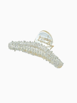 Цена за 6 шт. Крабик для волос «Хлоя», дуга, 9.5 см, белый