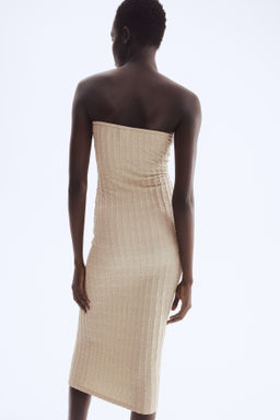 Vestido bandeau en punto con textura - H&m фото 4