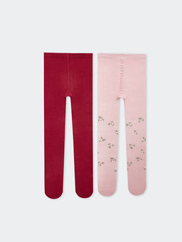 Bask?l? K?z Bebek K?lotlu ?orap 2li